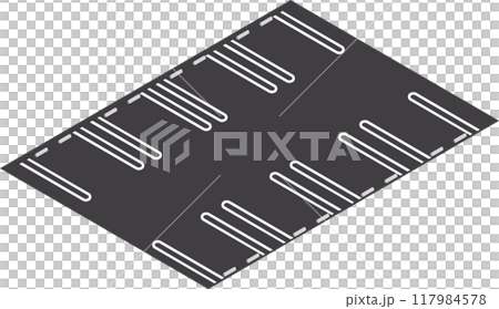 Isometric illustration of a parking lot with no cars parked 117984578