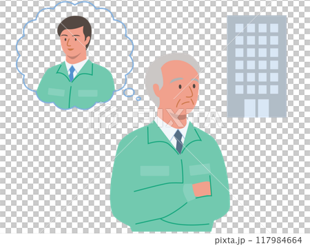 現任經理擔心公司業務繼承的向量圖 117984664