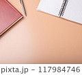 開かれたノートとペンと閉じられた本 117984746