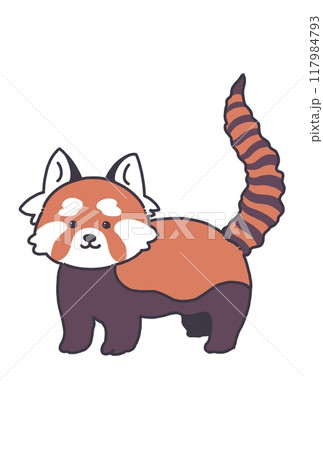 こっちを見ているレッサーパンダ 117984793