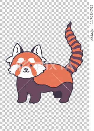 こっちを見ているレッサーパンダ 117984793