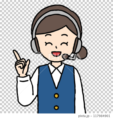 コールセンターの女性が案内をしている 117984901