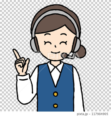 コールセンターの女性が案内をしている コールセンターの女性が案内をしている 117984905