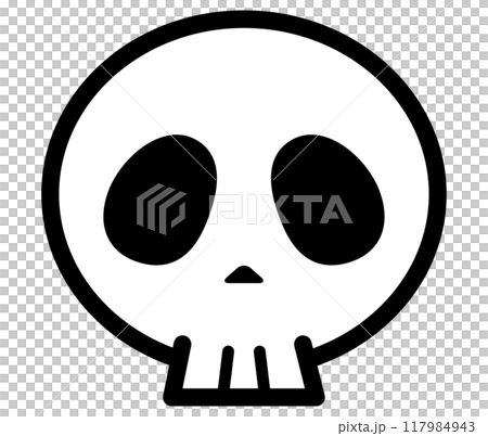 Skeleton face/skull illustration [1] [monochrome line drawing] 117984943