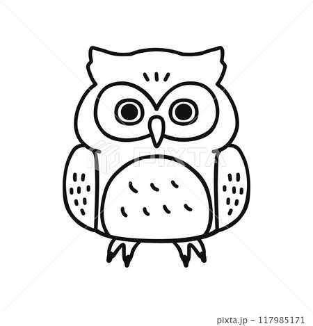 フクロウ・線画 フクロウ・線画 117985171