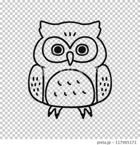 フクロウ・線画 フクロウ・線画 117985171