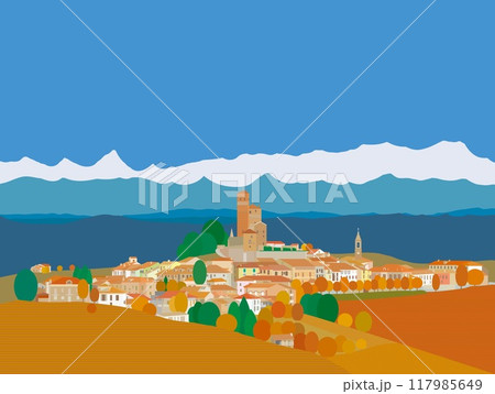 セッラルンガ・ダルバ　serralunga d'alba　ピエモンテ　piemonte　イタリア　秋 117985649