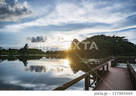 福島 夕暮れの大池公園(矢吹町) 福島 夕暮れの大池公園(矢吹町) 117985684