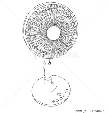 扇風機の線画イラスト 扇風機の線画イラスト 117986148