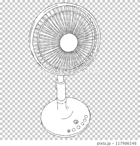 扇風機の線画イラスト 扇風機の線画イラスト 117986148
