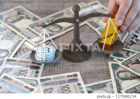 新壱万円札イメージ　純金取引 117986234