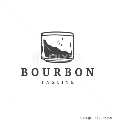 Whiskey Logo Design Old Drink Bottle Simple Style Retro Vintage Bar Restaurant Templet Illustration Whiskey Logo Design Old Drink Bottle Simple Style Retro Vintage Bar Restaurant Templet Illustration 117986496