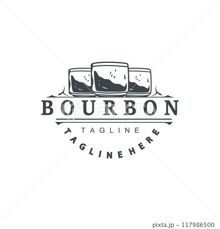 Whiskey Logo Design Old Drink Bottle Simple Style Retro Vintage Bar Restaurant Templet Illustration Whiskey Logo Design Old Drink Bottle Simple Style Retro Vintage Bar Restaurant Templet Illustration 117986500