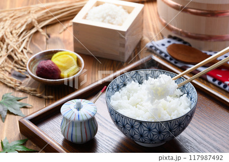炊きたてのご飯（ 白米 ）ごはん 117987492