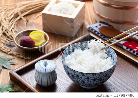 炊きたてのご飯（ 白米 ）ごはん 117987496