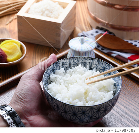 炊きたてのご飯（ 白米 ）ごはん 117987508