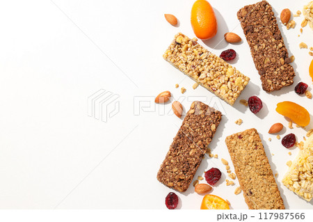 Granola Bars with almonds and dried fruits 117987566