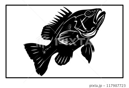 Grouper fish Logo Template. Unique and Fresh Grouper fish , Great to use as your Grouper Fishing Activity. 117987723