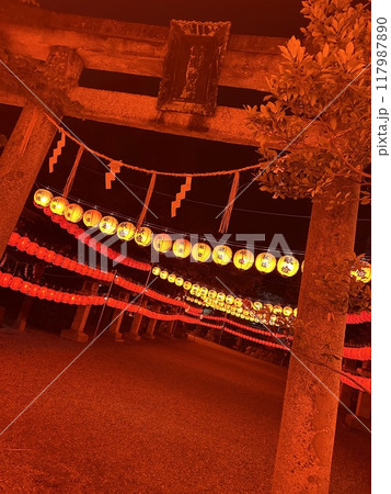 ライトアップされた幻想的な紅葉 ライトアップされた幻想的な紅葉 117987890