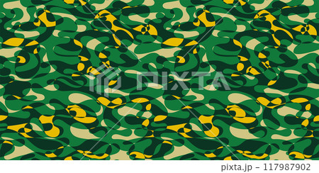 迷彩パターン テクスチャ 背景素材 117987902