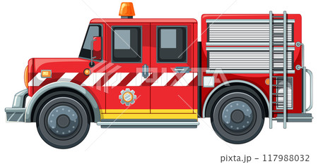 Red Fire Truck Illustration 117988032