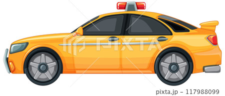 Yellow Taxi Car Illustration Yellow Taxi Car Illustration 117988099
