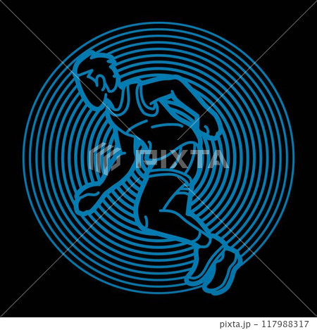 A Man Running Action Cartoon Sport Graphic Vector A Man Running Action Cartoon Sport Graphic Vector 117988317