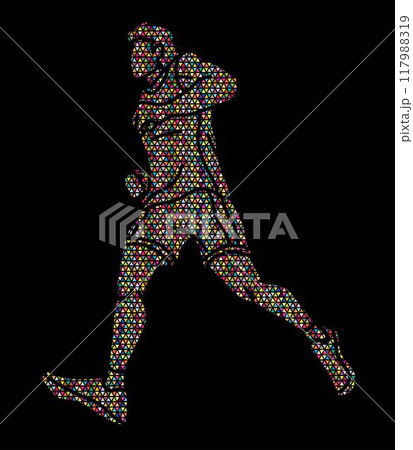 A Man Running Action Cartoon Sport Graphic Vector 117988319