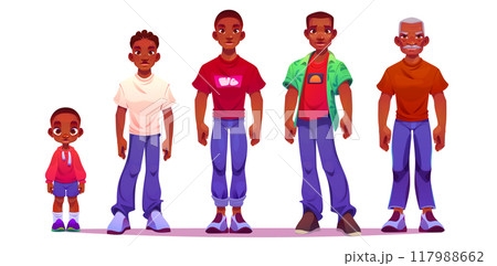 Life cycle of African male cartoon character 117988662