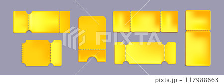Golden coupon and voucher mockup. Golden coupon and voucher mockup. 117988663