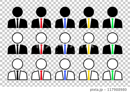 圖標集的穿西裝的男人 圖標集的穿西裝的男人 117988980