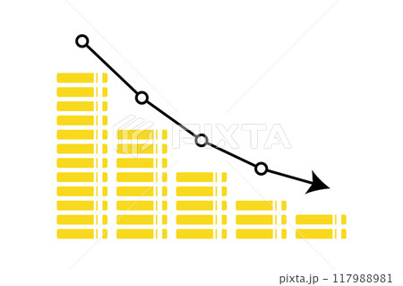 お金が減るイメージのイラスト お金が減るイメージのイラスト 117988981