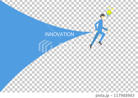 Image illustration of a businessman breaking new ground 117988983