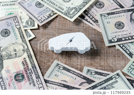 外貨取引イメージ（電気自動車　アメリカドル） 117989285