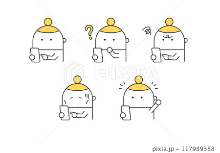スマホを使う女性イラストセット 117989388