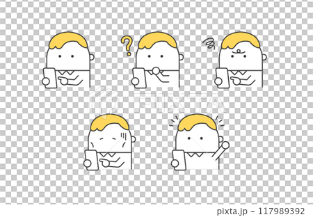スマホを使う男性イラストセット 117989392