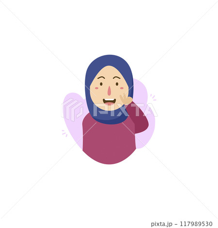 woman hijab character woman hijab character 117989530