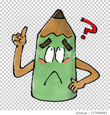 わからない鉛筆のキャラクター わからない鉛筆のキャラクター 117990065