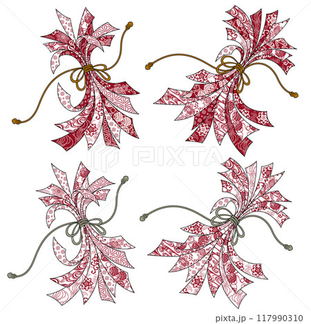 和調、縁起の良い束ね熨斗のイラスト, 117990310