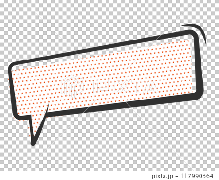 Speech bubble, American comic, star pattern, dot pattern, horizontal, red 117990364