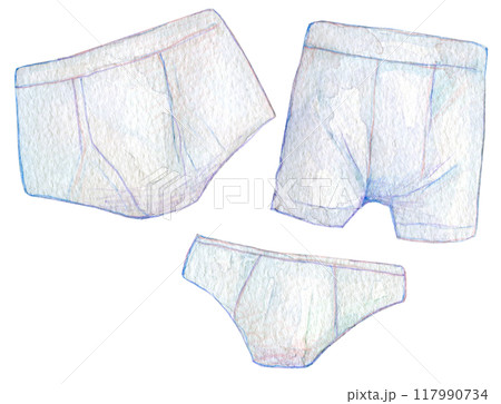 水彩イラスト　白い男性用下着 117990734