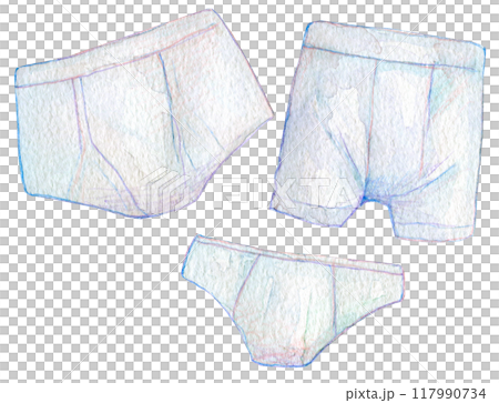 水彩イラスト　白い男性用下着 117990734