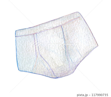 水彩イラスト 白い男性用下着 水彩イラスト 白い男性用下着 117990735