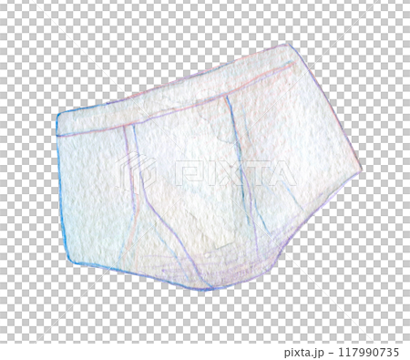 水彩イラスト 白い男性用下着 水彩イラスト 白い男性用下着 117990735