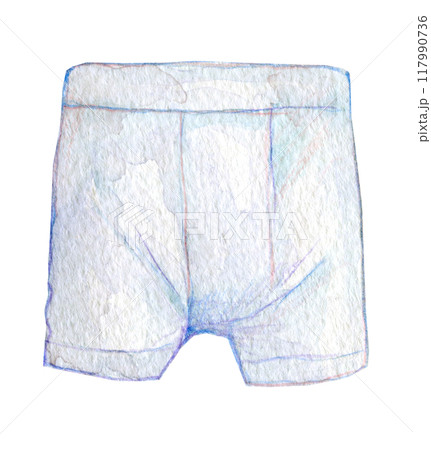 水彩イラスト　白い男性用下着 117990736
