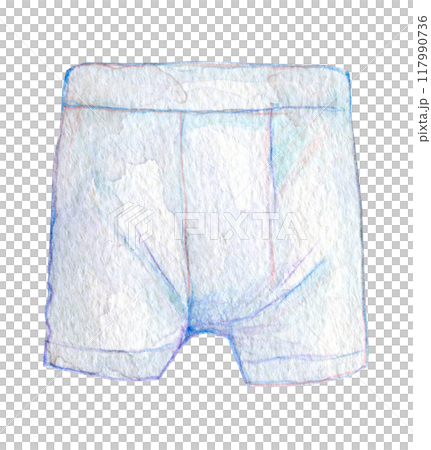 水彩イラスト　白い男性用下着 117990736