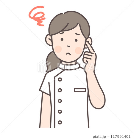 困り顔な女性看護師 117991401