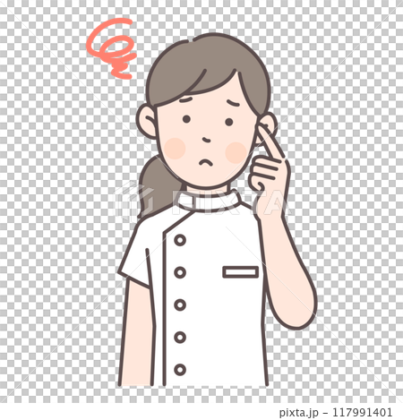 困り顔な女性看護師 117991401