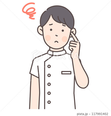 困り顔な男性看護師 117991402