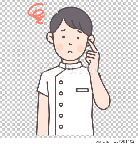 困り顔な男性看護師 117991402